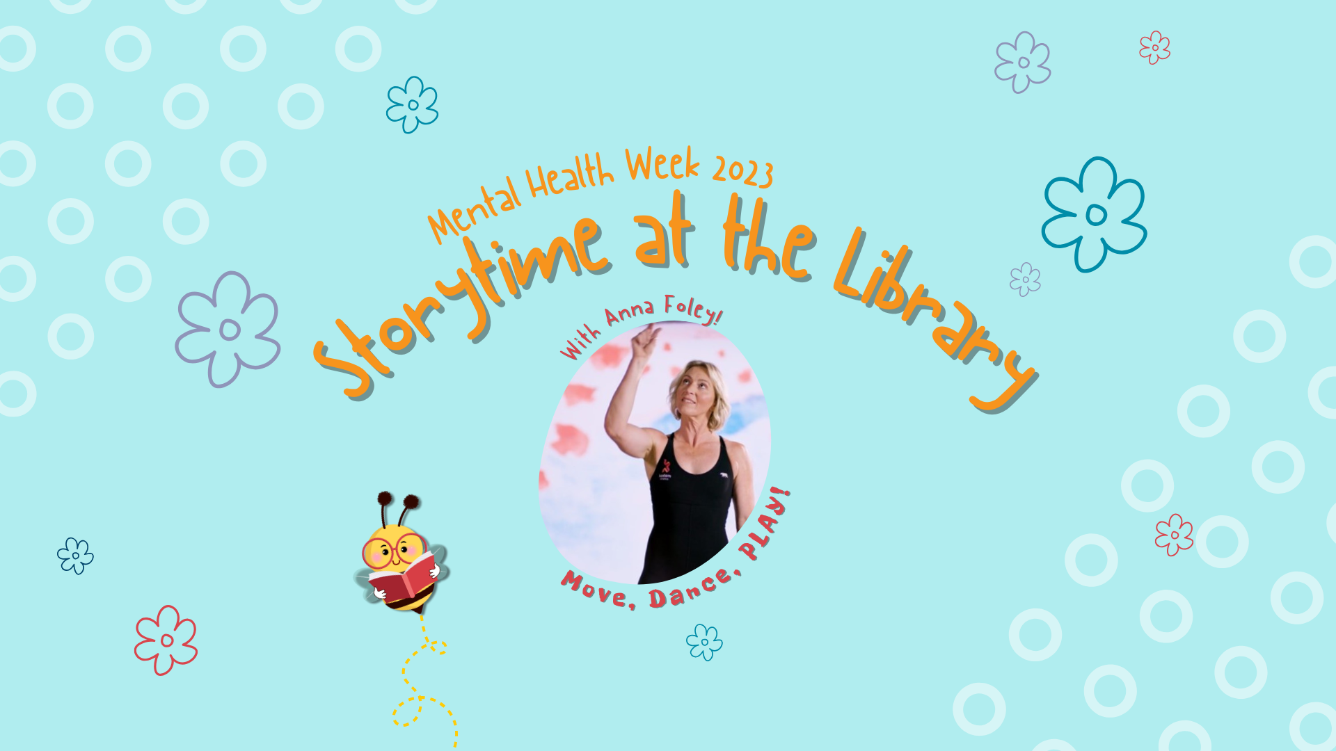 Emma Foley, with a caption: Mental Health Week 2023, Storytime at the Library.