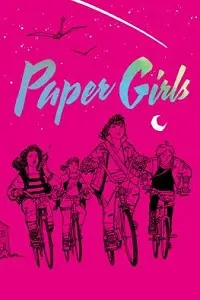 Cover of Paper Girls volume one, by Brian K. Vaughan.