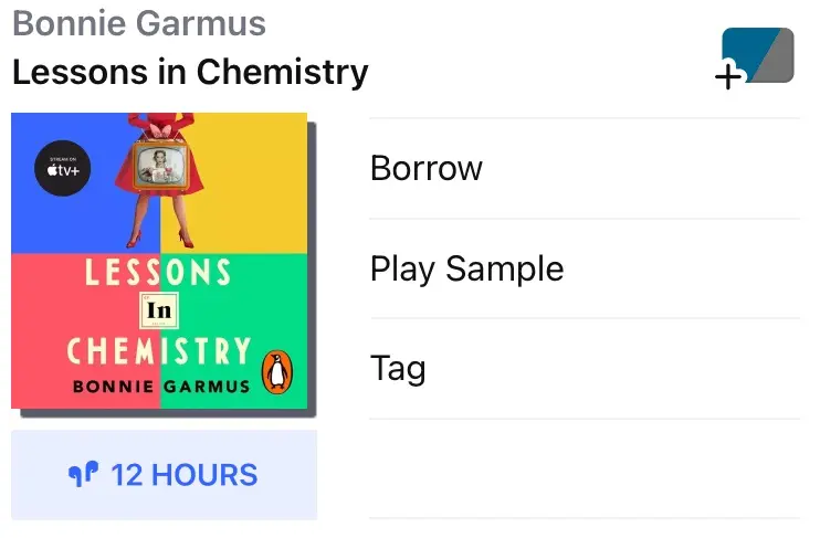 Lessons in Chemistry eAudiobook is available on Libby now.
