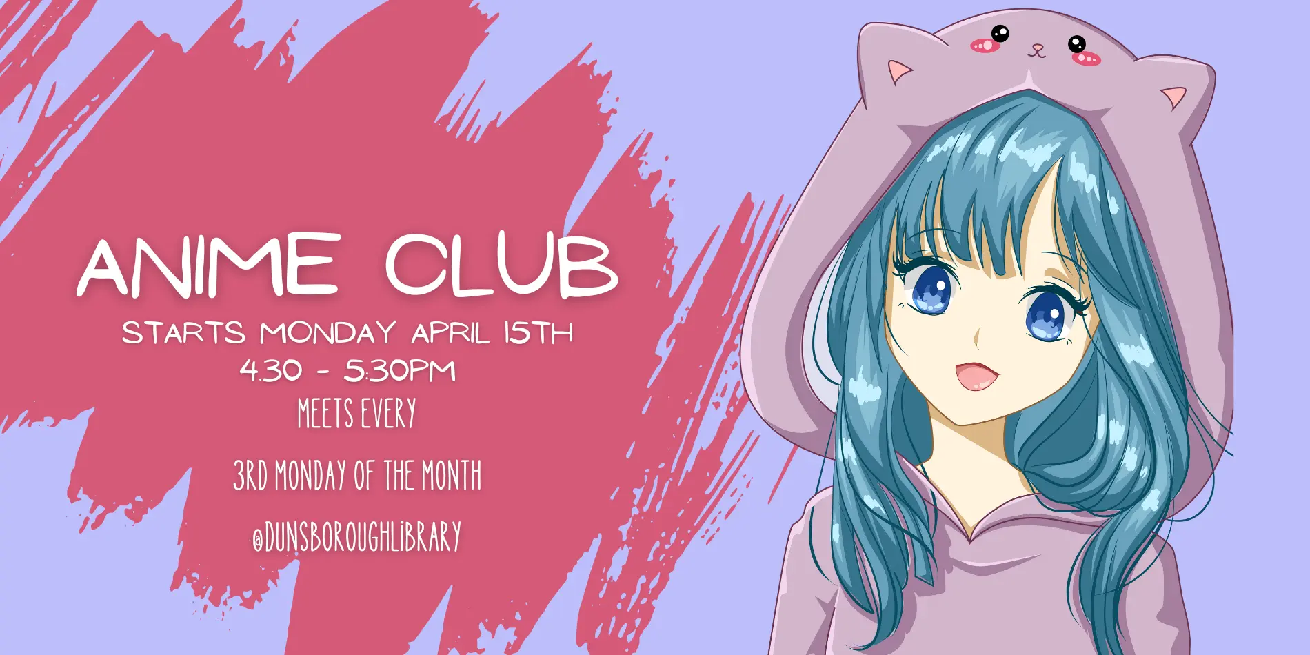Anime Club at Dunsborough Library starts on the 15th of April, and will be held on the 3rd monday of each month.