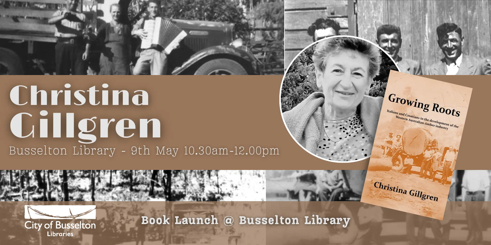 Christina Gillgren Book Launch Event at the Busselton Library on the 9th of May at 10.30pm