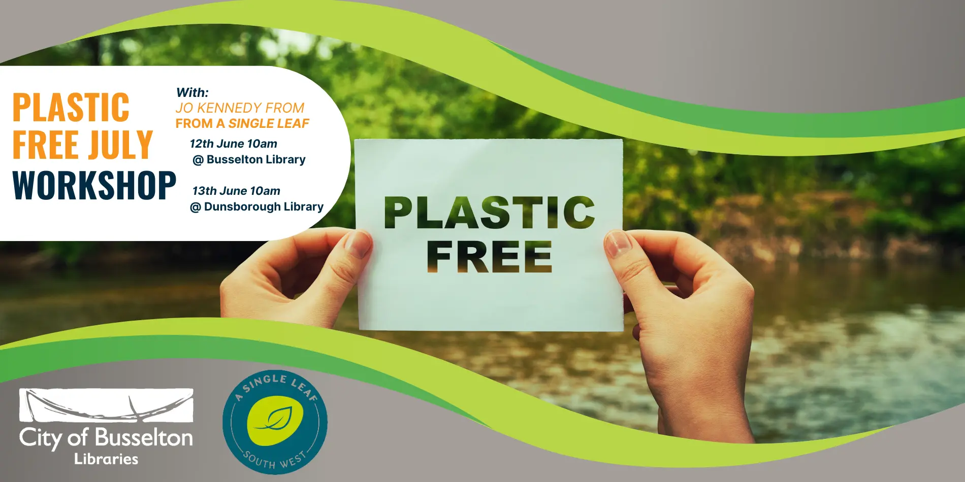Plastic Free July workshop to be held in Busselton and Dunsborough Libraries in June 2024.