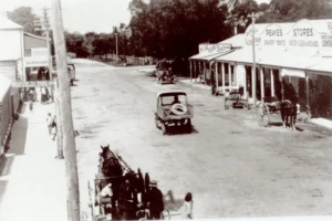 queen-street-busselton Queen Street, Busselton, looking south toward the Vasse River, c1920s.