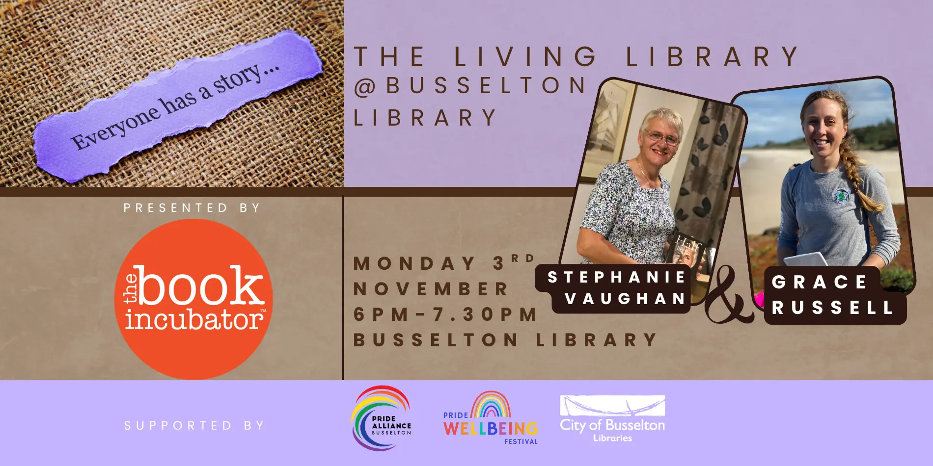 A Living Library Special Pride Edition will be happening on the 3rd of November at the Busselton Library at 6pm