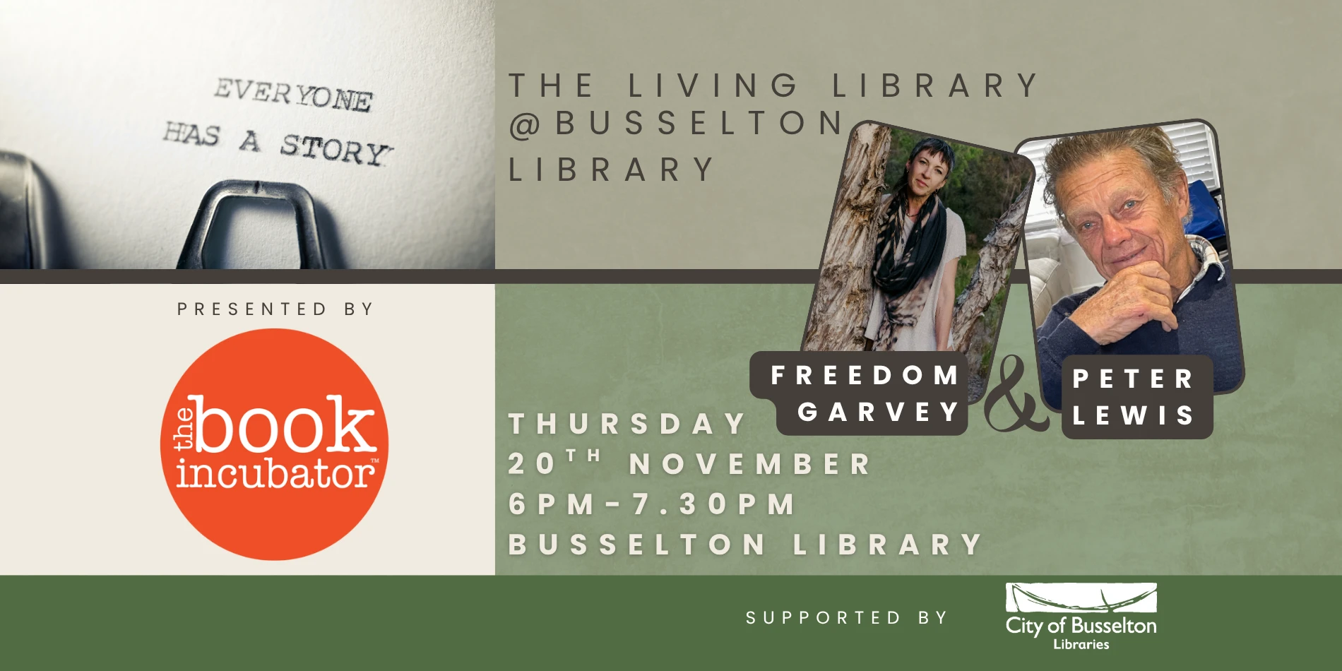A Living Library session will be held at the Busselton Library on the 20th of November at 6pm