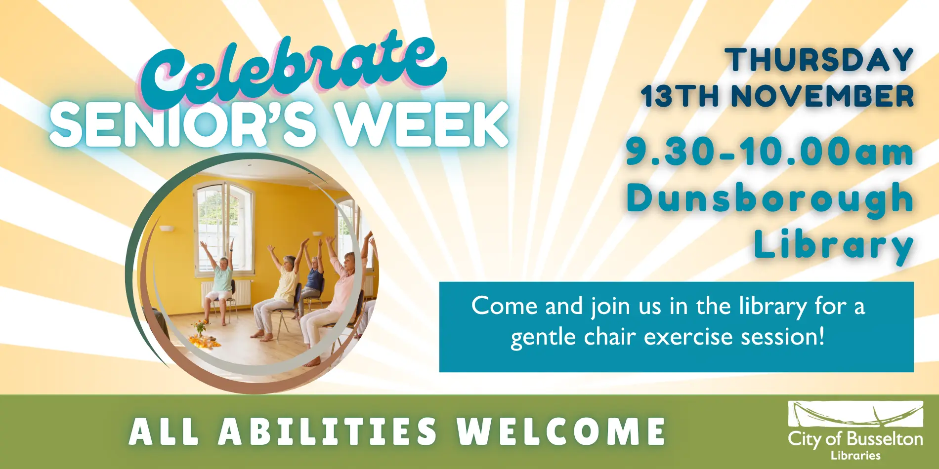 Celebrate Seniors Week at Dunsborough Library, 13th November from 9:30am.