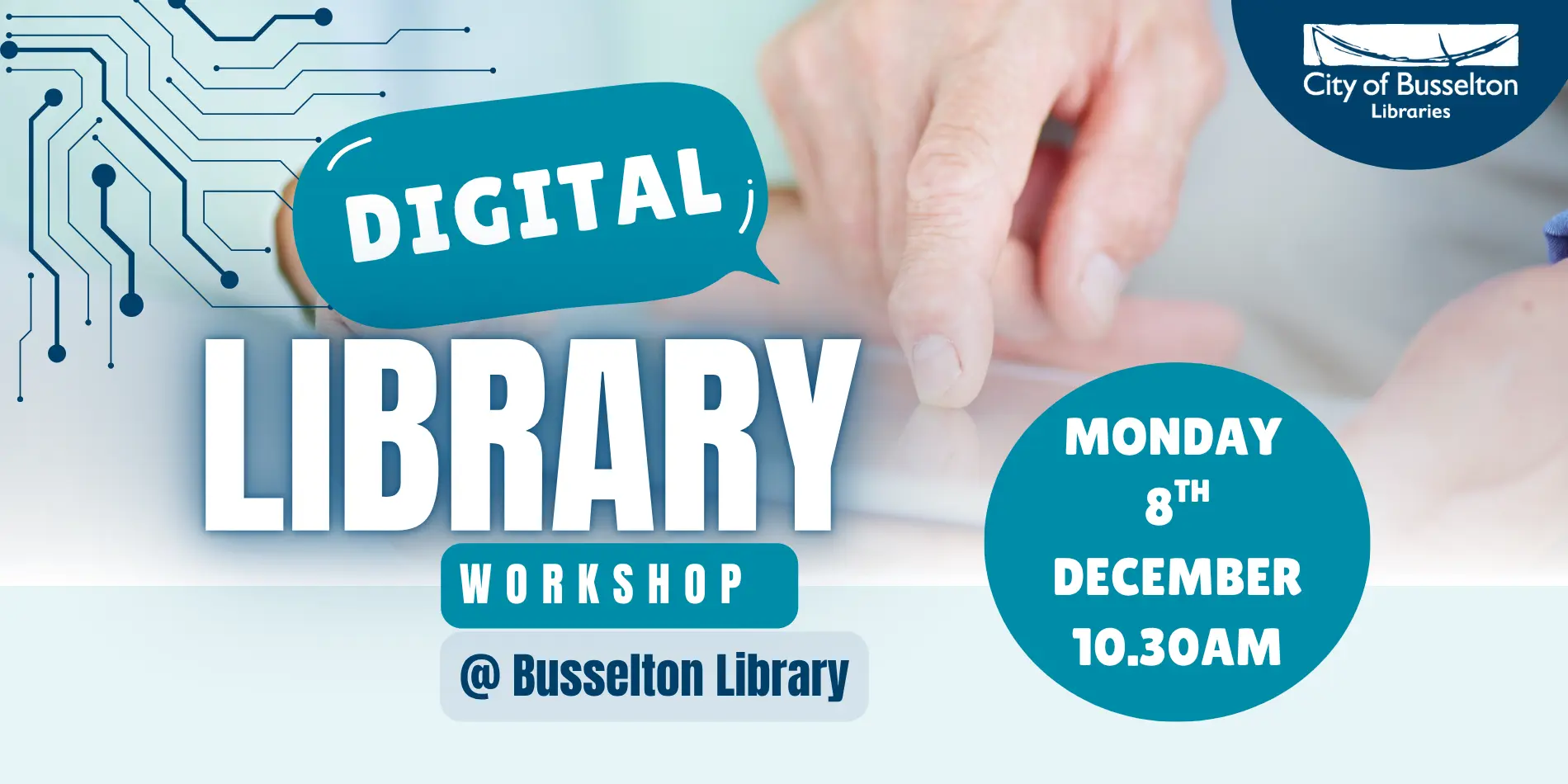 E-Resources Workshop will be held at the Busselton Library on the 8th December at 10.30am