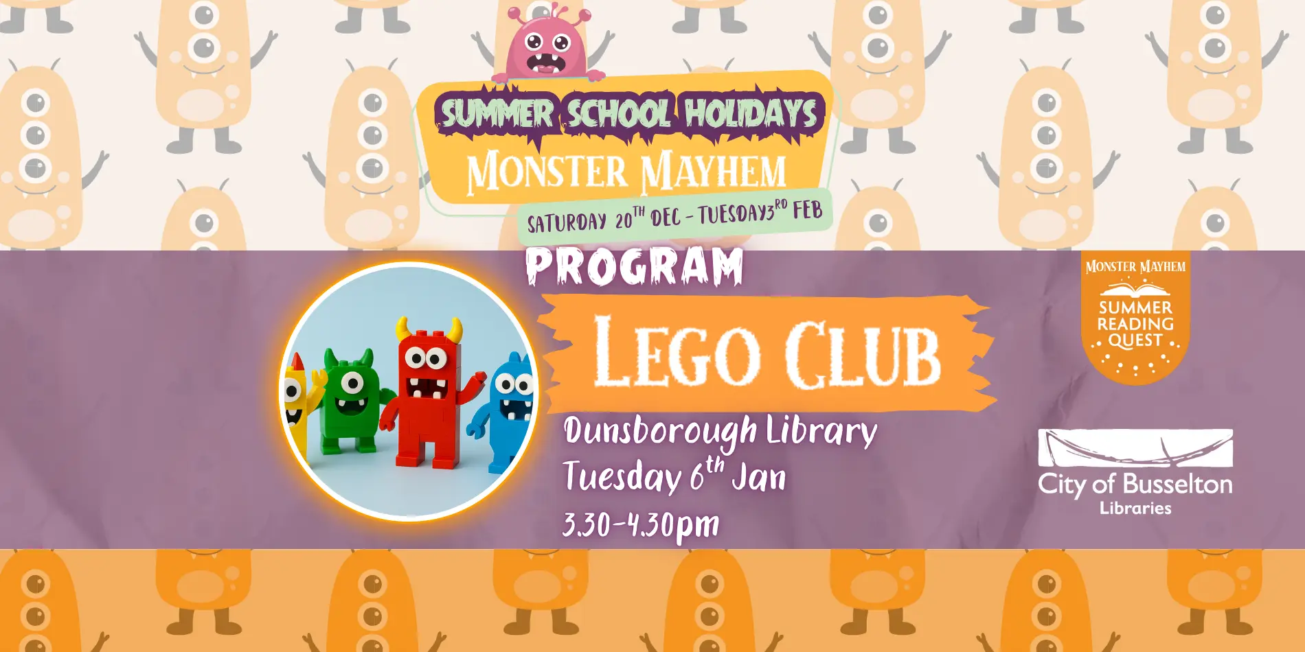 Lego Club at the Dunsborough Library Tuesday 6 January 3:30pm – 4:30pm