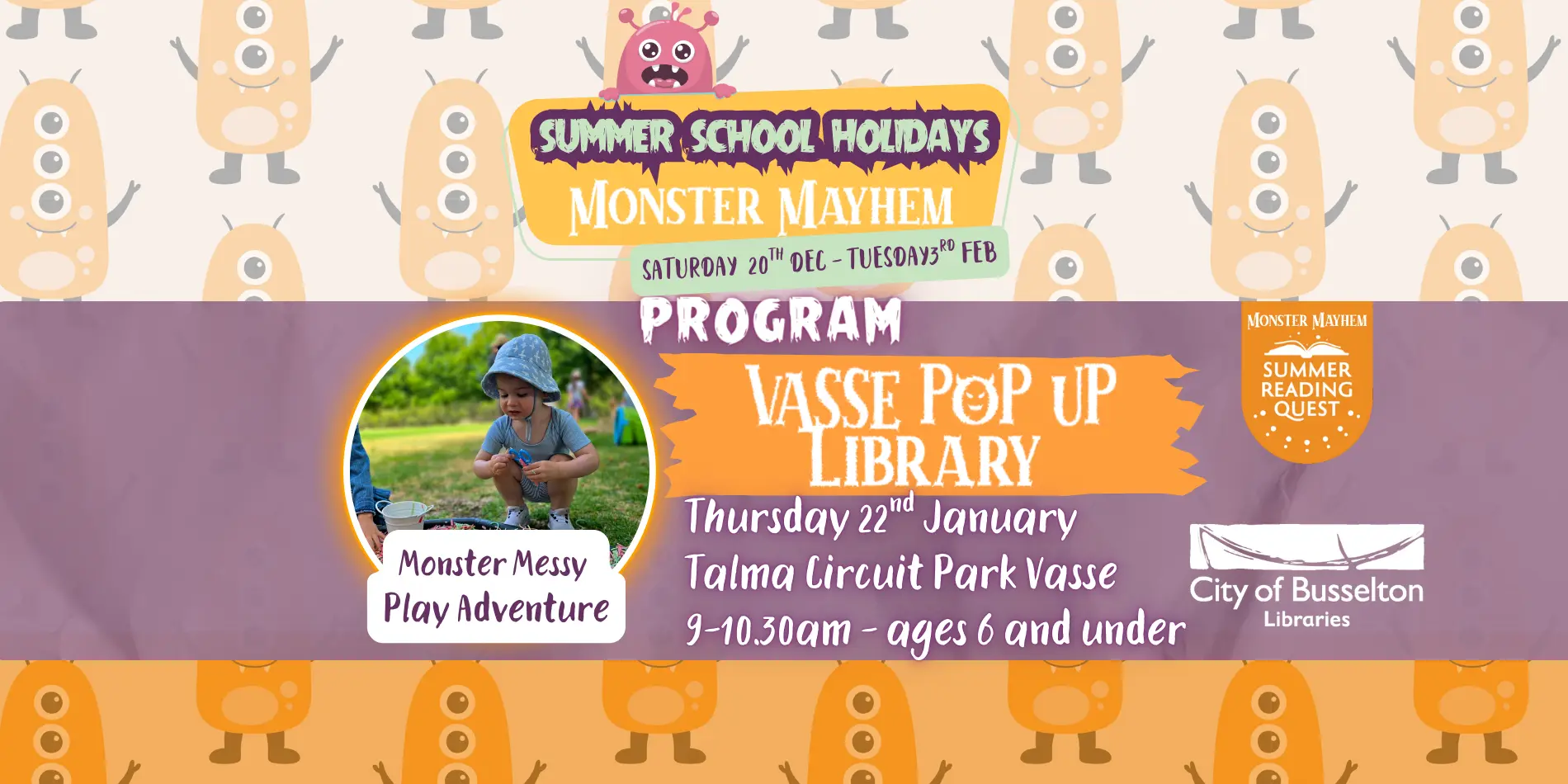 𝐕𝐚𝐬𝐬𝐞 𝐏𝐨𝐩-𝐔𝐩 𝐋𝐢𝐛𝐫𝐚𝐫𝐲 – 𝐌𝐨𝐧𝐬𝐭𝐞𝐫 𝐌𝐞𝐬𝐬𝐲 𝐏𝐥𝐚𝐲 𝐀𝐝𝐯𝐞𝐧𝐭𝐮𝐫𝐞! 𝐓𝐡𝐮𝐫𝐬𝐝𝐚𝐲 𝟐𝟐 𝐉𝐚𝐧𝐮𝐚𝐫𝐲 𝟗.𝟎𝟎-𝟏𝟎.𝟑𝟎𝐚𝐦 𝐓𝐚𝐥𝐦𝐚 𝐂𝐢𝐫𝐜𝐮𝐢𝐭 𝐏𝐚𝐫𝐤, 𝐕𝐚𝐬𝐬𝐞