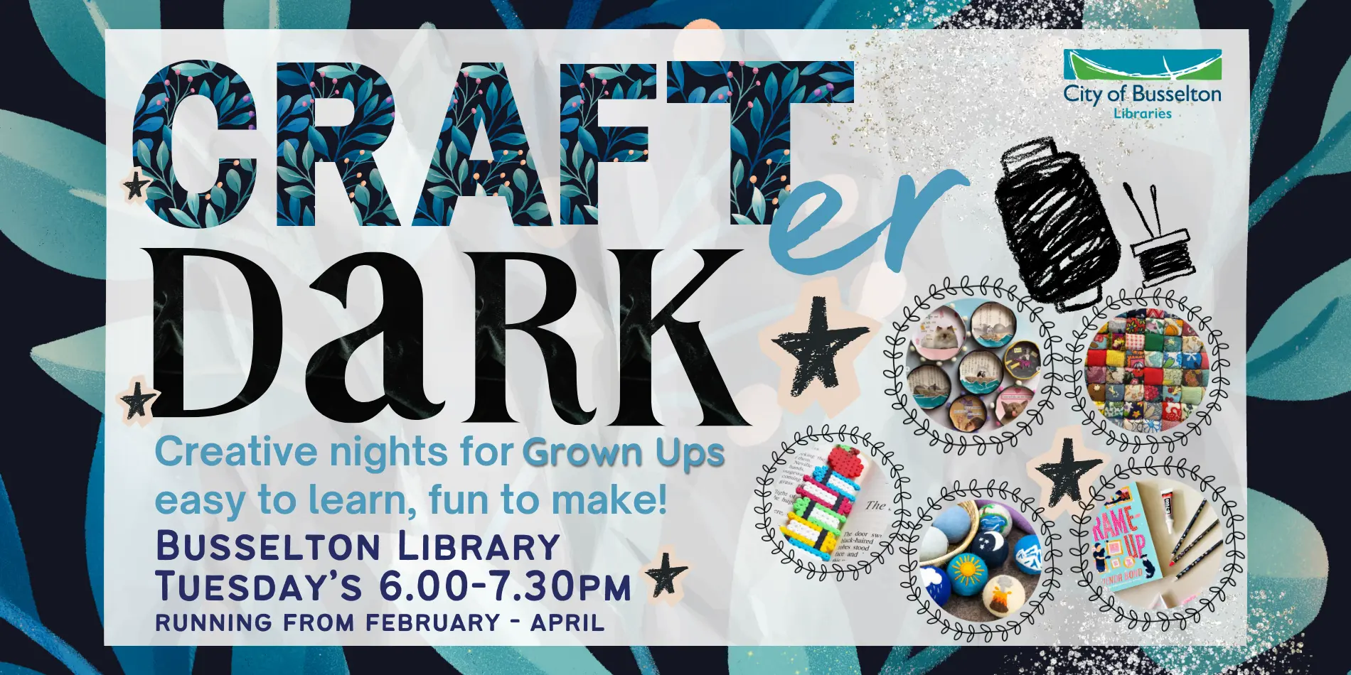 CRAFT-er Dark: Jar Lid Collages @ Busselton Library 17th Feb 6pm